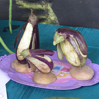 Vegetable art penguins